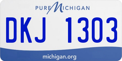 MI license plate DKJ1303