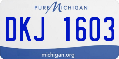 MI license plate DKJ1603