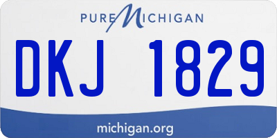 MI license plate DKJ1829