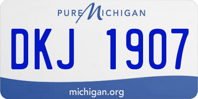 MI license plate DKJ1907