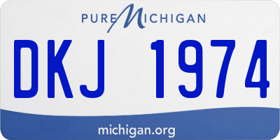 MI license plate DKJ1974