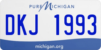 MI license plate DKJ1993