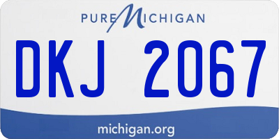MI license plate DKJ2067