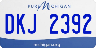 MI license plate DKJ2392