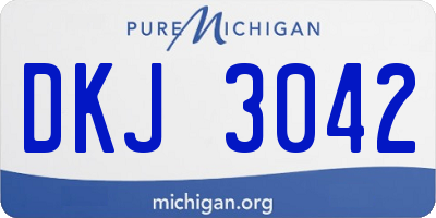 MI license plate DKJ3042