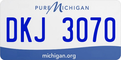 MI license plate DKJ3070