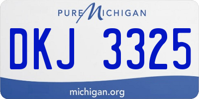 MI license plate DKJ3325