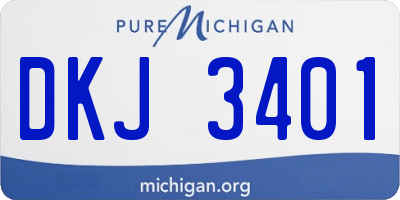 MI license plate DKJ3401