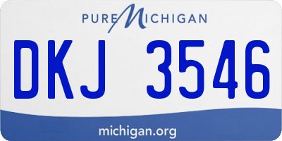 MI license plate DKJ3546