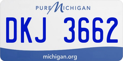 MI license plate DKJ3662