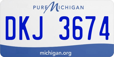 MI license plate DKJ3674