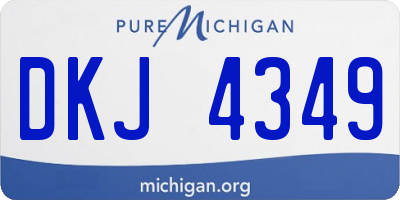 MI license plate DKJ4349