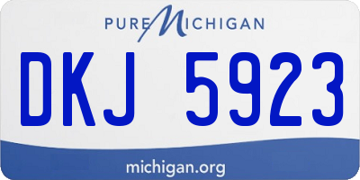 MI license plate DKJ5923