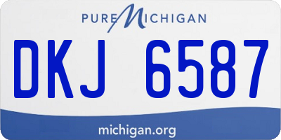 MI license plate DKJ6587