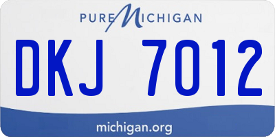 MI license plate DKJ7012
