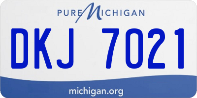 MI license plate DKJ7021