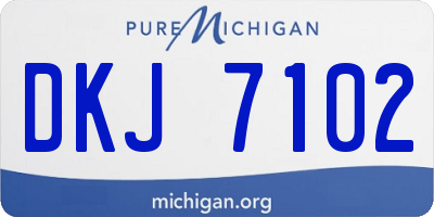 MI license plate DKJ7102