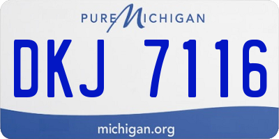 MI license plate DKJ7116