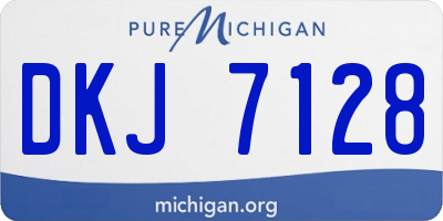 MI license plate DKJ7128