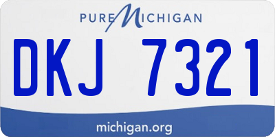 MI license plate DKJ7321
