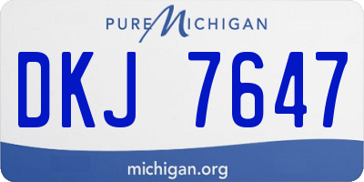 MI license plate DKJ7647