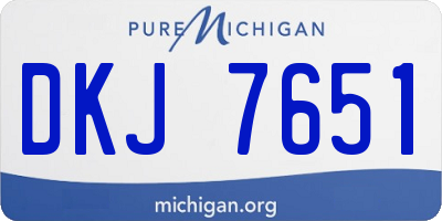 MI license plate DKJ7651