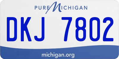 MI license plate DKJ7802