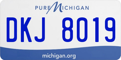 MI license plate DKJ8019