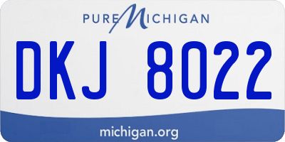 MI license plate DKJ8022