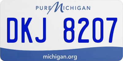 MI license plate DKJ8207