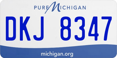 MI license plate DKJ8347