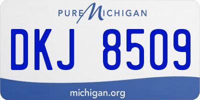 MI license plate DKJ8509