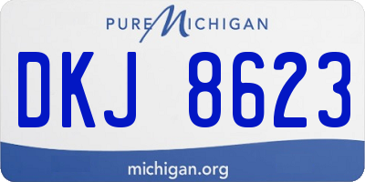 MI license plate DKJ8623