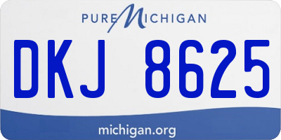 MI license plate DKJ8625