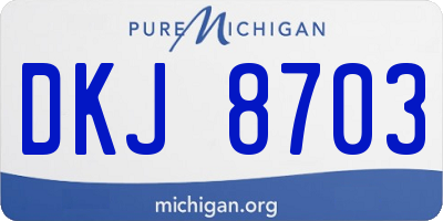 MI license plate DKJ8703