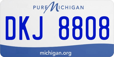 MI license plate DKJ8808