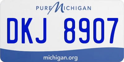 MI license plate DKJ8907