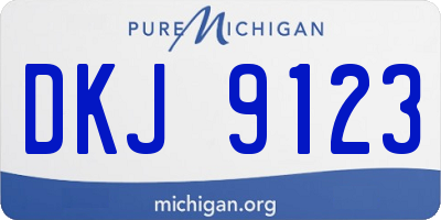 MI license plate DKJ9123
