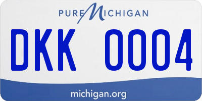 MI license plate DKK0004