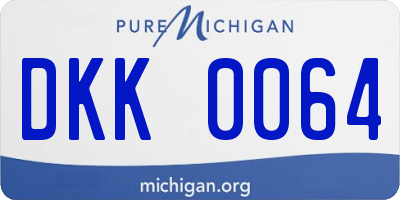 MI license plate DKK0064