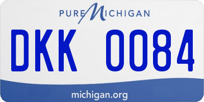 MI license plate DKK0084