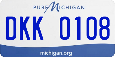 MI license plate DKK0108