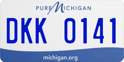 MI license plate DKK0141