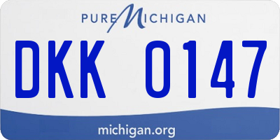 MI license plate DKK0147