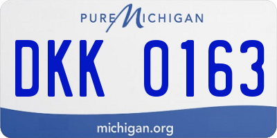 MI license plate DKK0163
