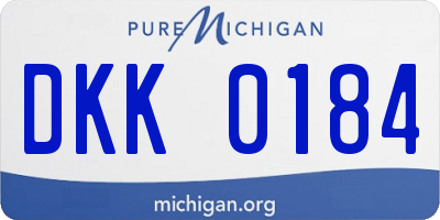 MI license plate DKK0184