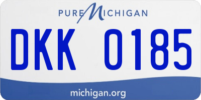 MI license plate DKK0185