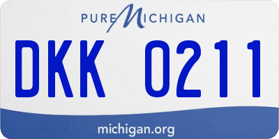MI license plate DKK0211