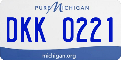 MI license plate DKK0221