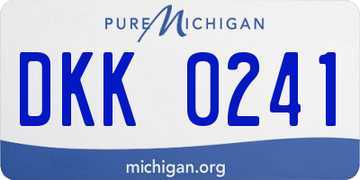 MI license plate DKK0241